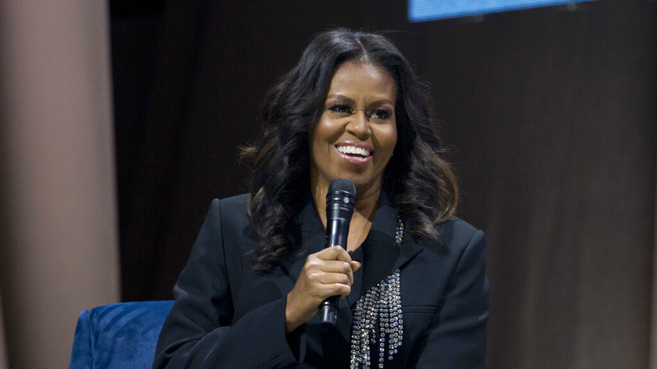 File photo of former First Lady Michelle Obama on a book tour.