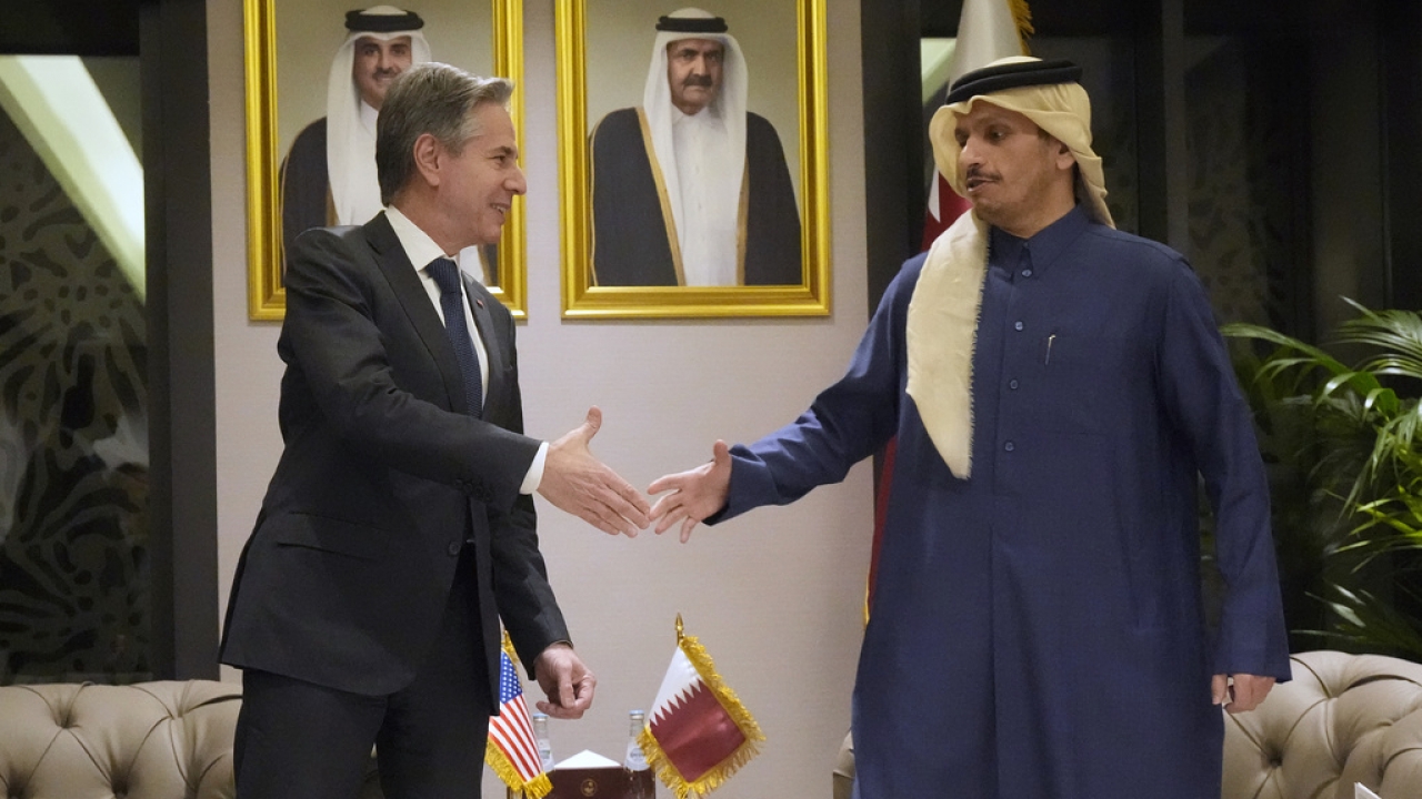 US Secretary of State Antony Blinken with Qatar Prime Minister Mohammed Bin Abdulrahman Al Thani