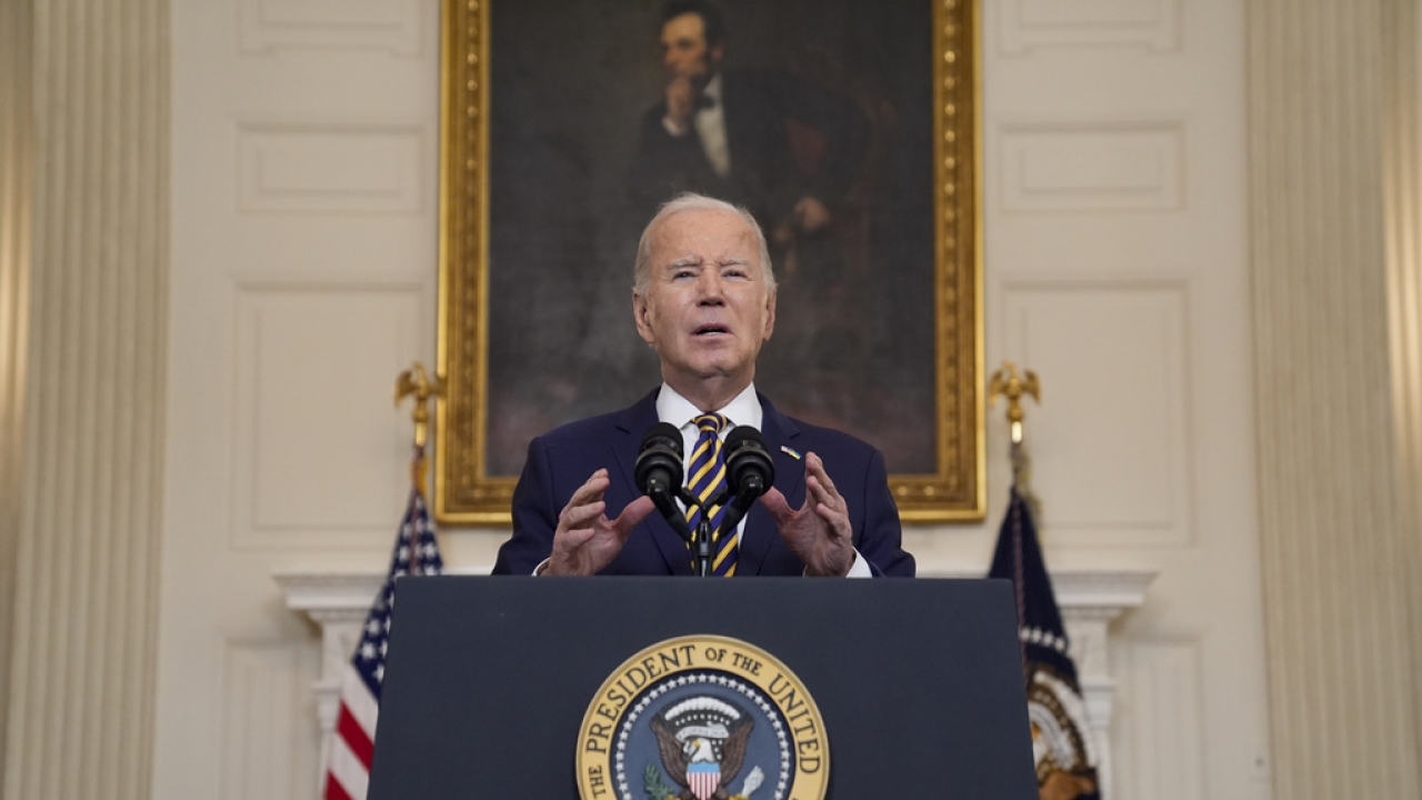 President Joe Biden delivers remarks on the Emergency National Security Supplemental Appropriations Act.