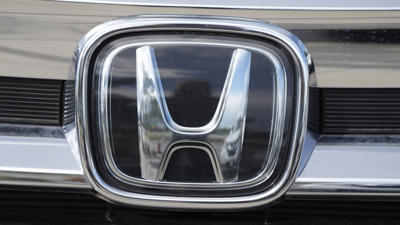 The Honda emblem on a vehicle.