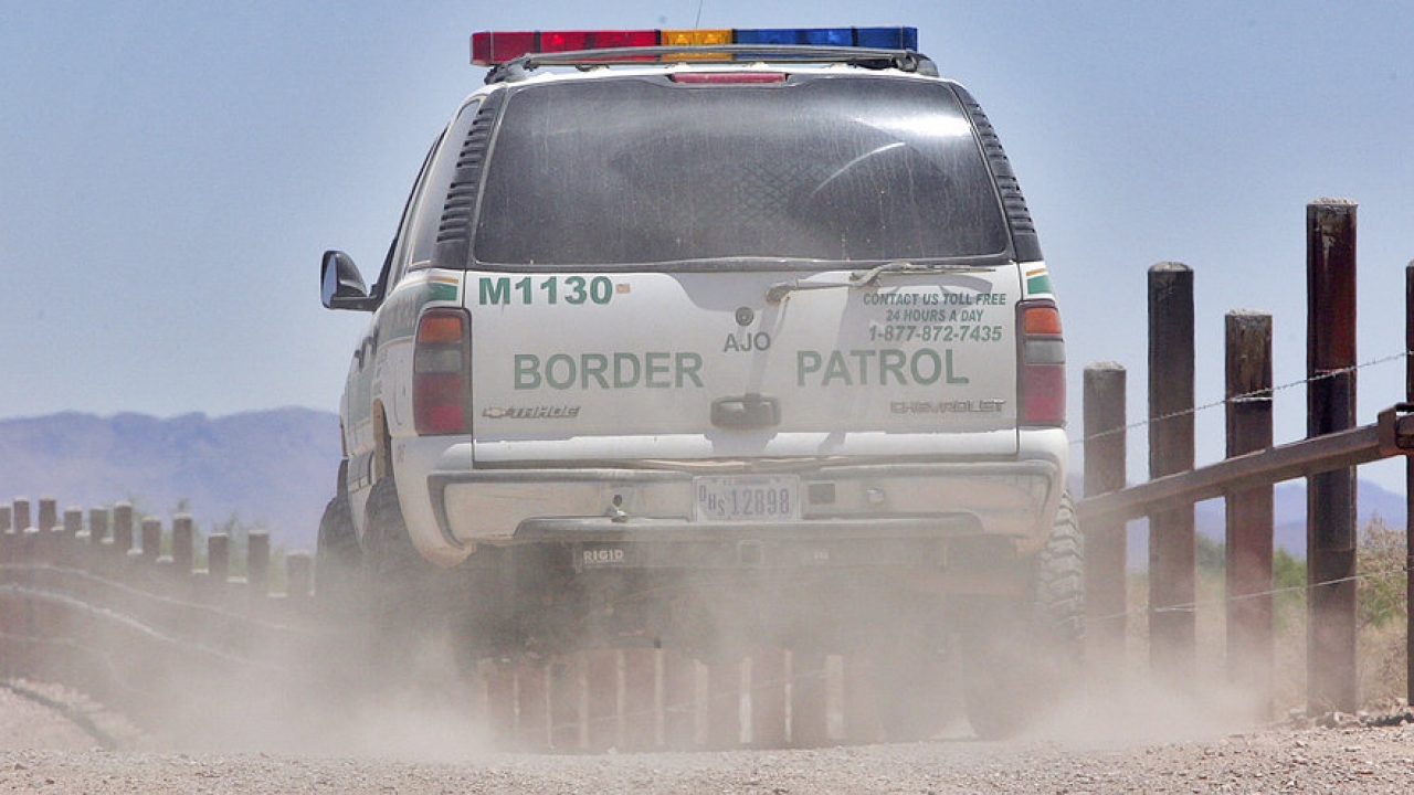 U.S. border patrol vehicle on the U.S.-Mexico border.