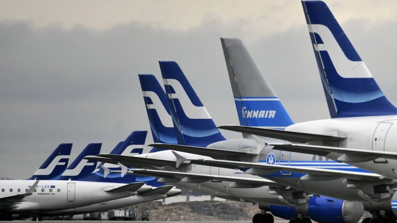 Passenger planes of the Finnish national airline company Finnair.