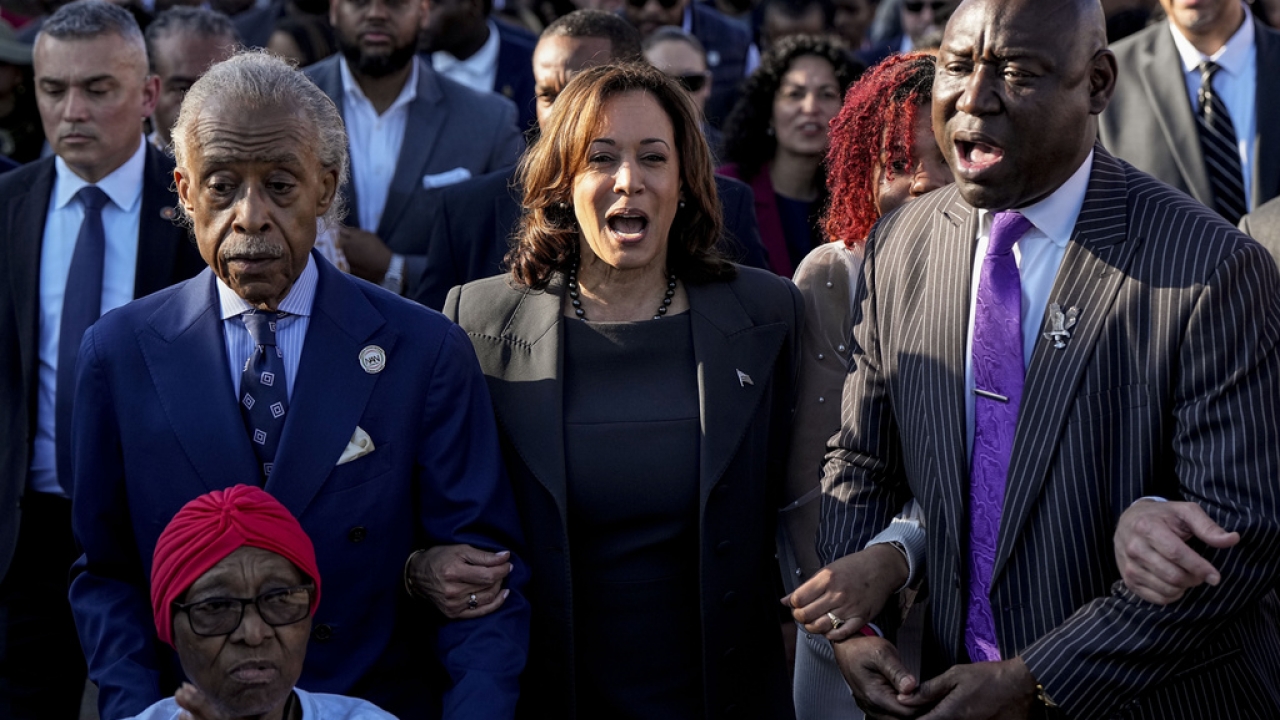 Harris leads Bloody Sunday memorial as marchers demand voting rights