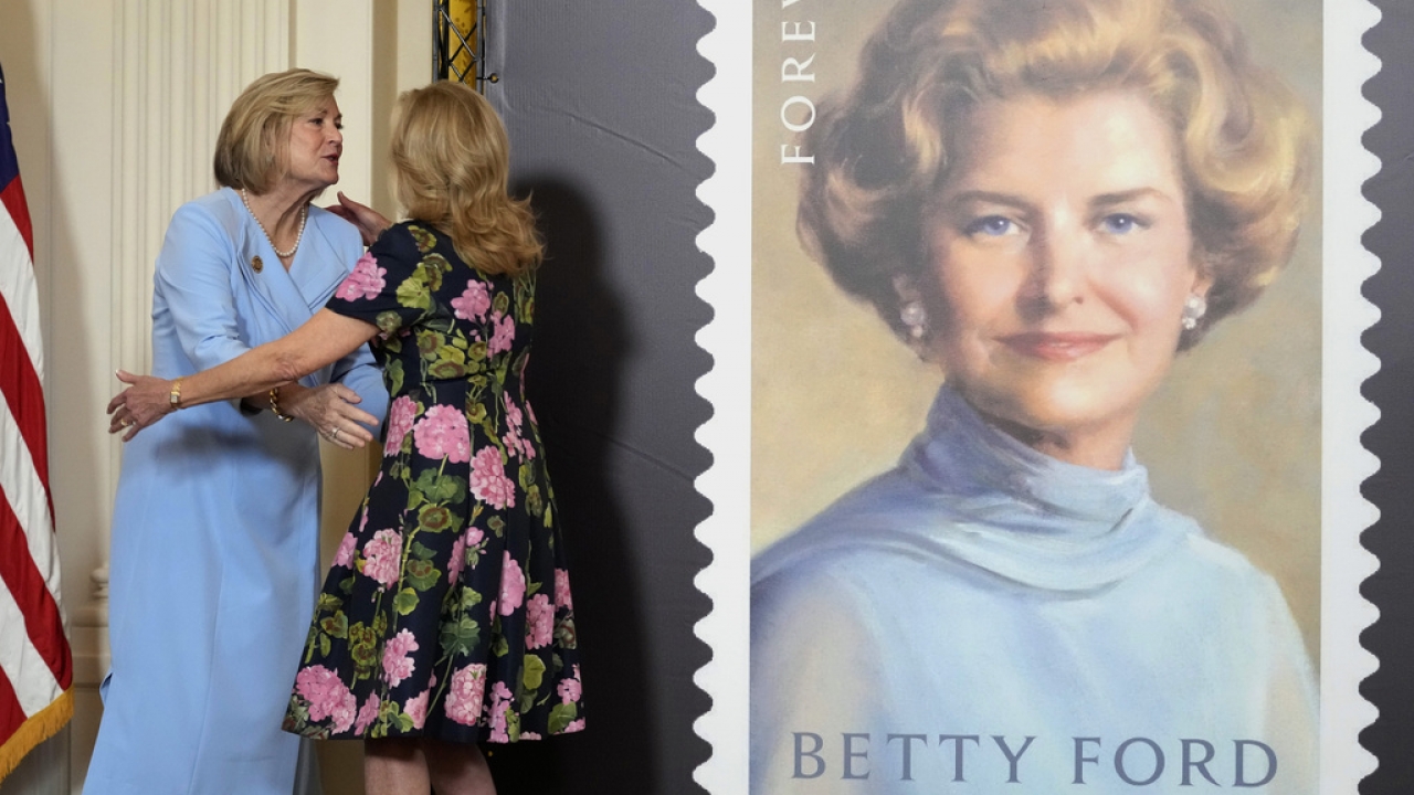 Betty Ford forever postage stamp is unveiled at the White House