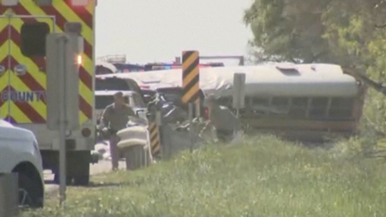 2 killed and dozens injured in school bus crash outside Austin, Texas