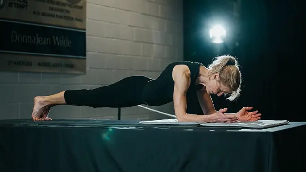 Grandmother of 12 beats world record for longest plank held by a woman