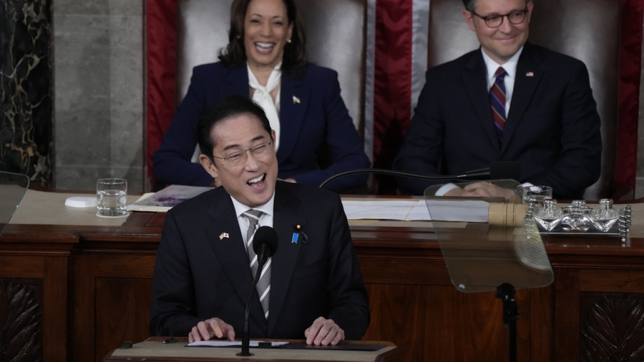 Japanese PM Fumio Kishida urges unity in address to US Congress