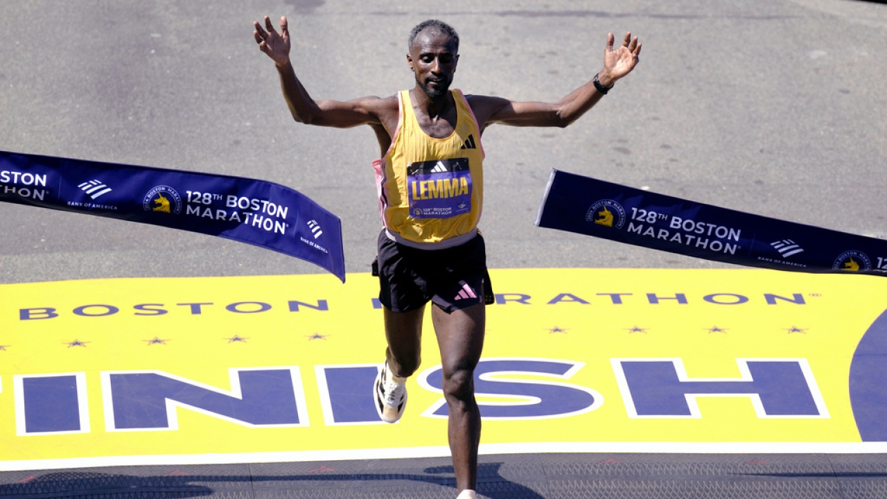 Ethiopian Sisay Lemma wins Boston Marathon after setting blazing pace