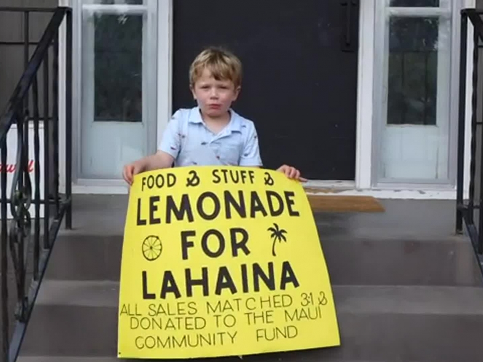5-year-old's lemonade stand raises $17,000 for Lahaina after wildfire