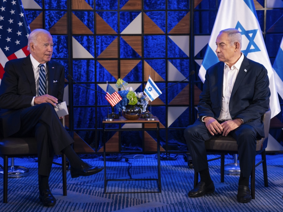 President Biden arrives in Tel Aviv as hospital bombing shortens trip