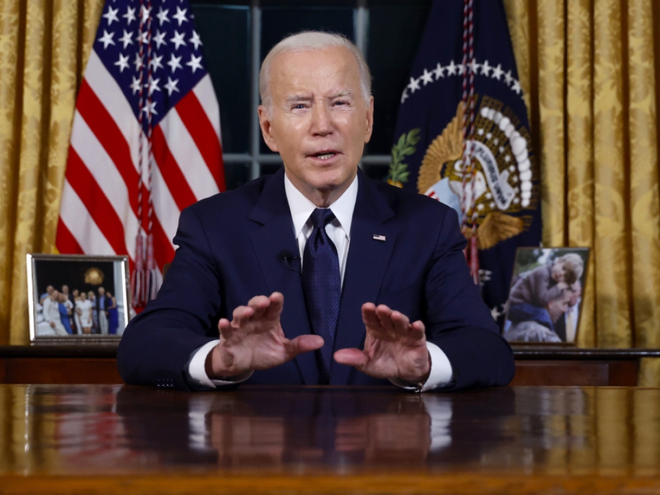Biden vows support for Israel, Ukraine in Oval Office address